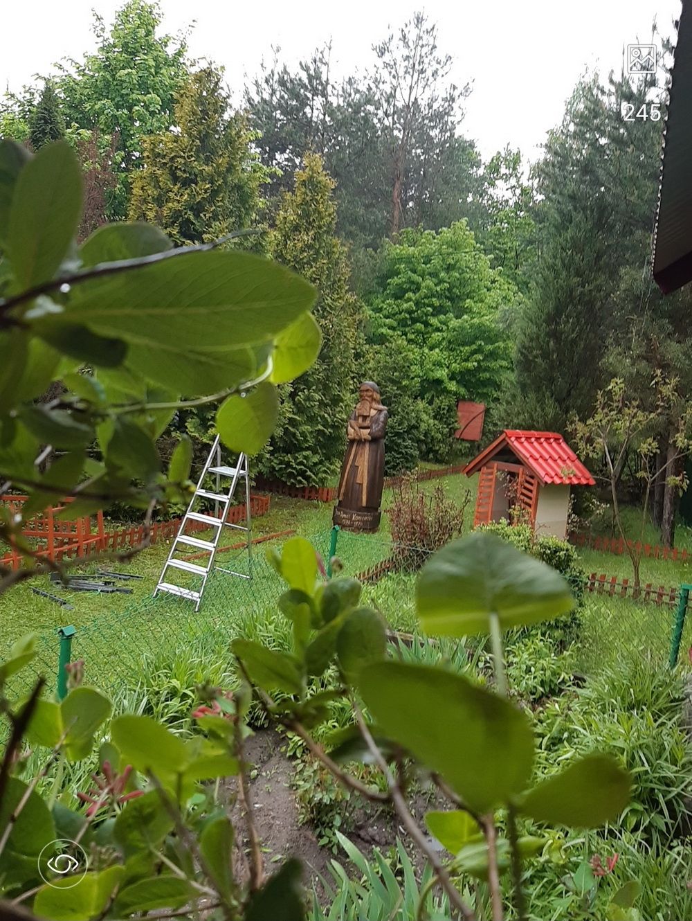 fragment ogrodu od ganku widok na aleję comeniusa