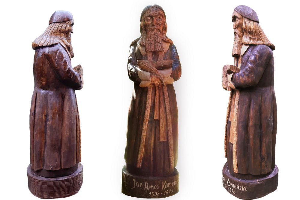 Trzy rzeźby bez tła w jednym