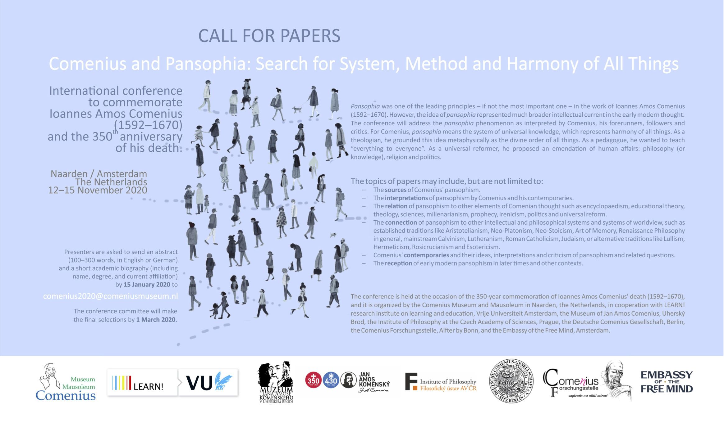 Comenius and Pansophie International Conference Naarden Amsterdam 12 15 November 2020